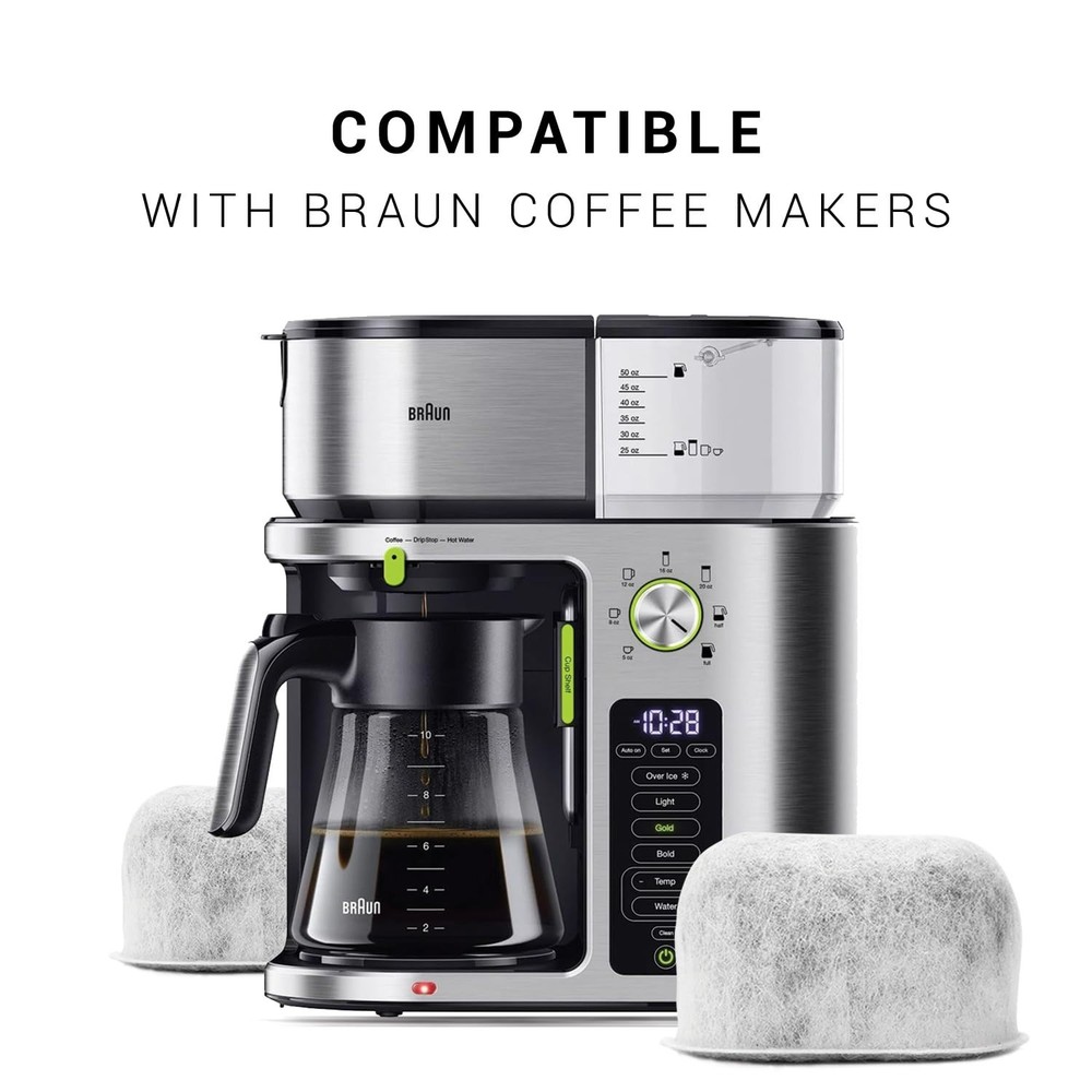 12 Braun Coffee Maker Water Charcoal Filter Replacement Compatible with BRSC004