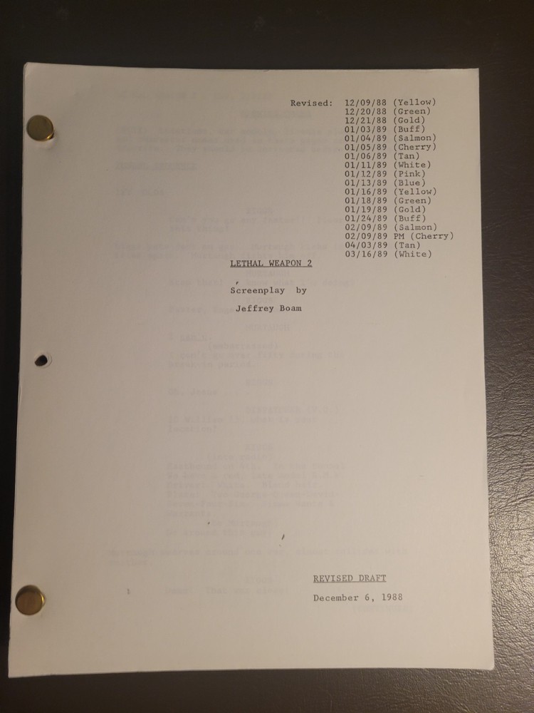 1988 LETHAL WEAPON 2 Movie Script Screenplay - Jeffrey Boam Revised Draft