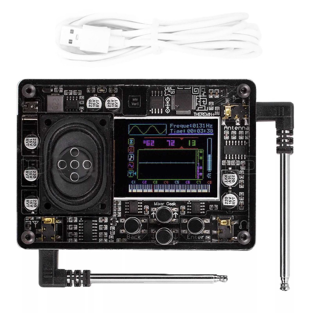 Type-C Mini Theremin Musical Electronic Creative Instrument With Screen Display