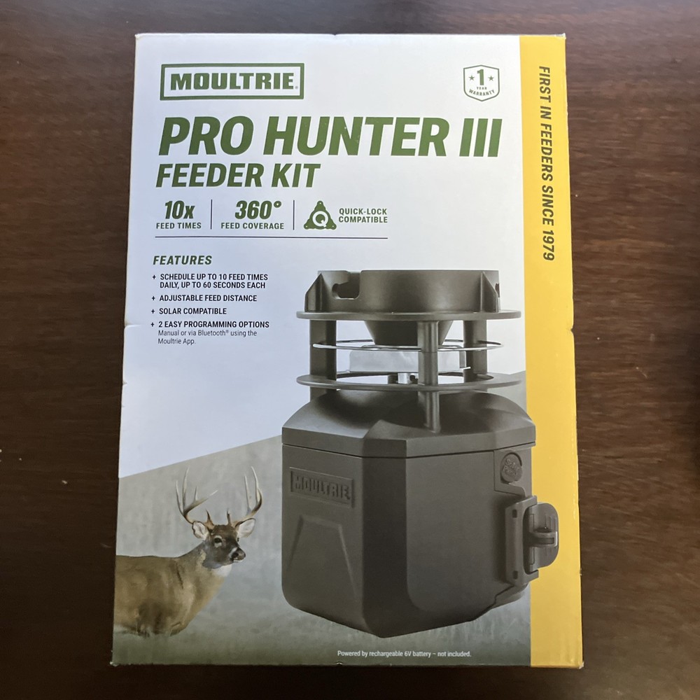 Pro Hunter III Deer Feeder Kit - Quicklock Adapter Fits Most Flat Bottom Hopp...