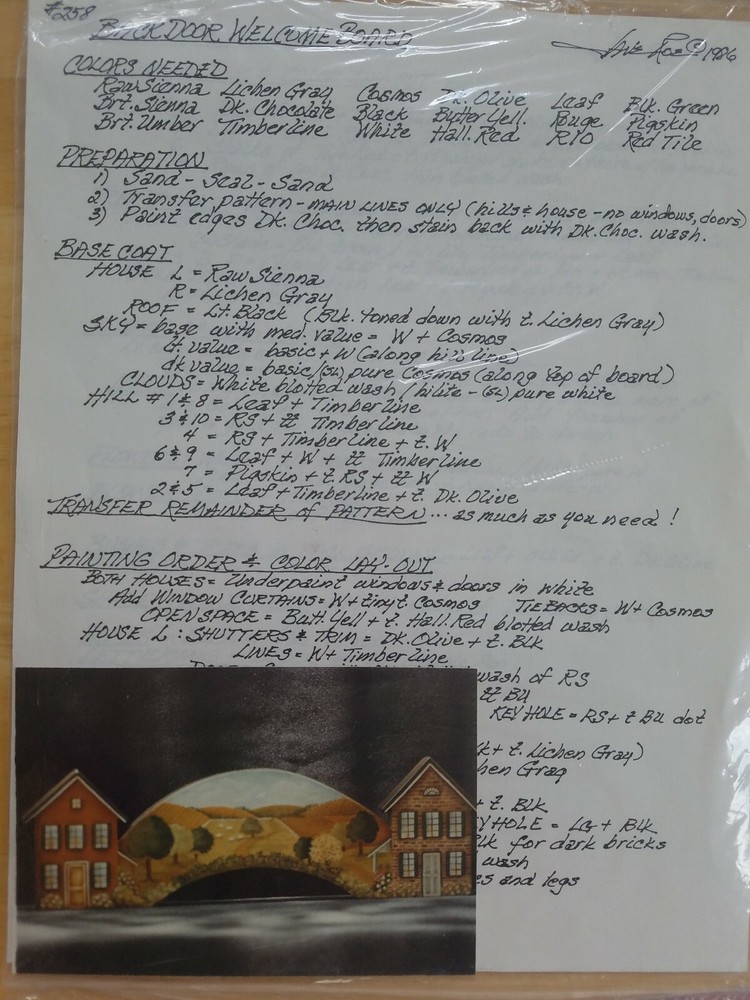JANE ROE 1986 BACKDOOR WELCOME BOARD PAINTING PATTERN