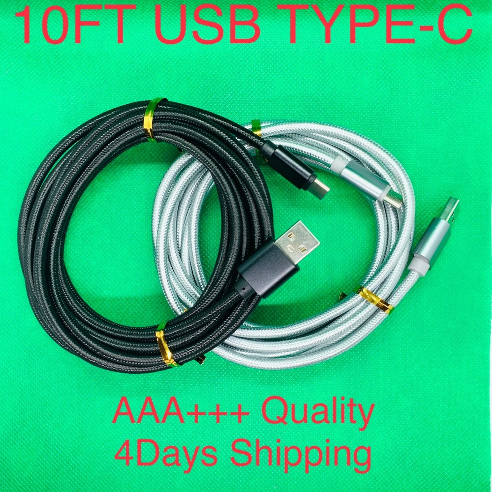 LOT Braided USB C Type-C Fast Charging Data SYNC Charger Cable 1/3/6/10FT LONG