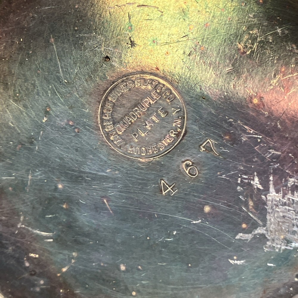 Vintage Van Bergh Silverplate Co Quadruple Plate Silver Water Pitcher A31