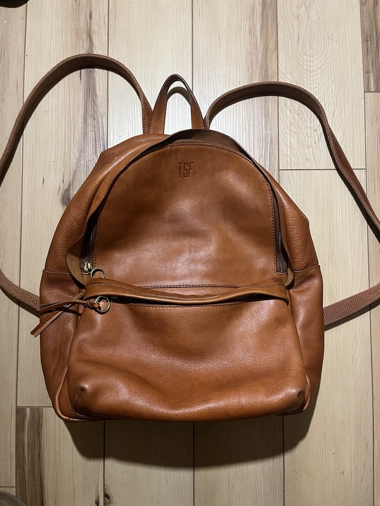 Madewell Lorimer Mini Backpack Brown Tanned Leather Adjustable Straps