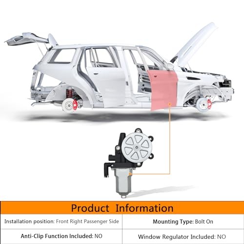 2 pins Front Right Side Power Window Motor Compatible with GMC