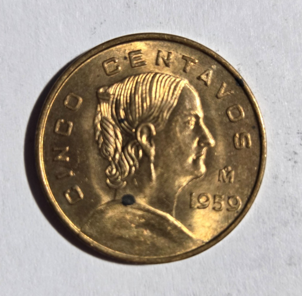 1959 Mexico Cinco 5 Centavos