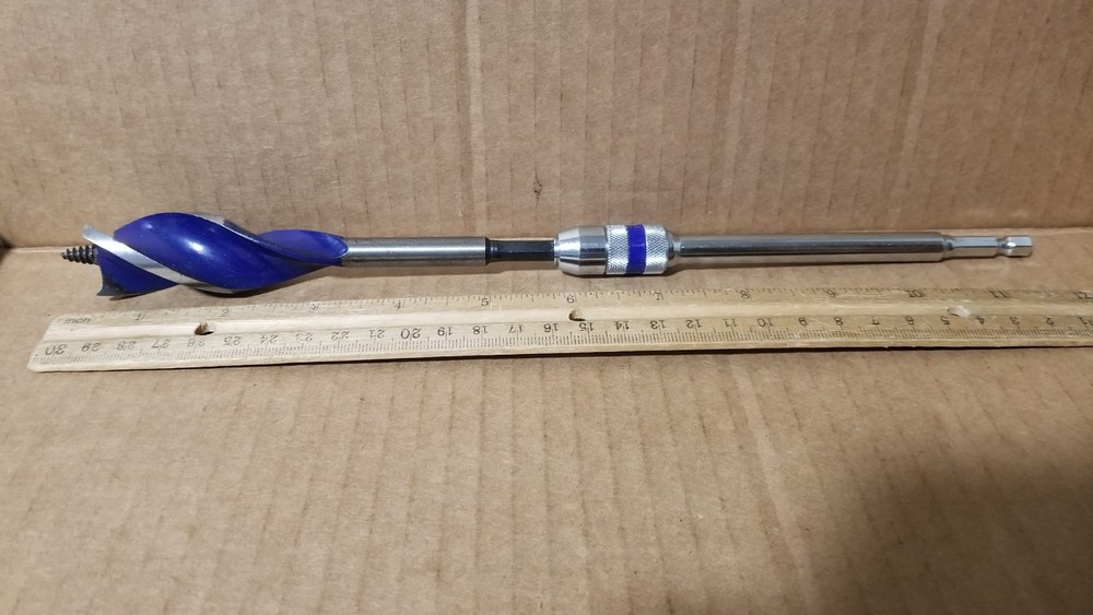 Irwin Speedbor 1" Drill Bit with Drill Extension Attachment VGC