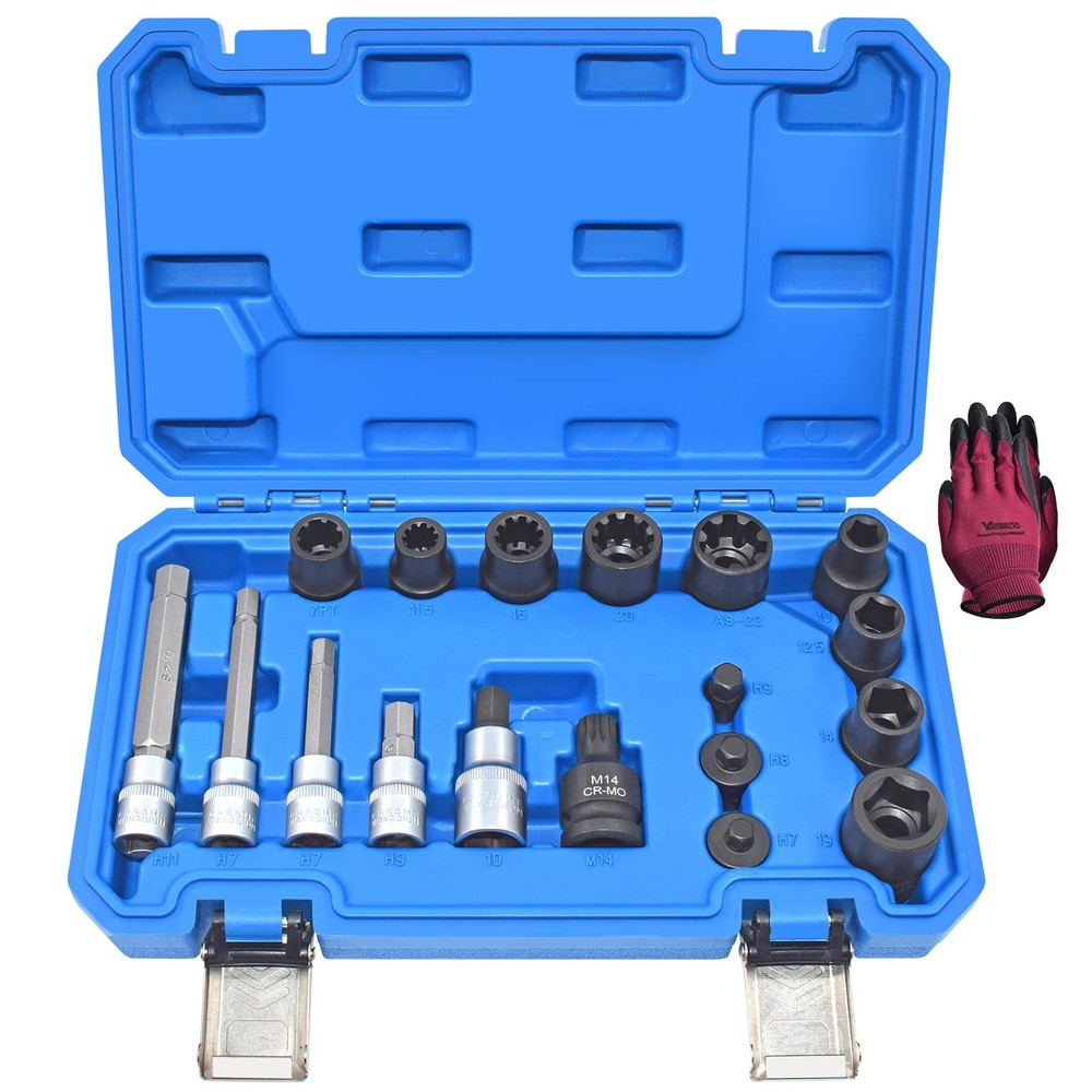 Yuesstloo 18PCS Brake Caliper Socket Set Kit, Adjusting Tools, 18pcs
