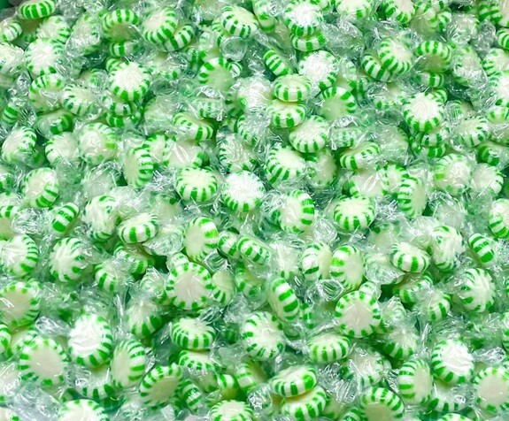 Spearmint Starlight Mints, Individually Wrapped, Bulk Hard Candy (2 Pounds)