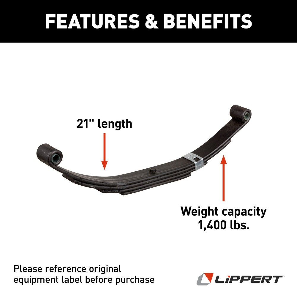 Replacement Trailer Leaf Spring - 21", 1,400-lb. Weight Capacity