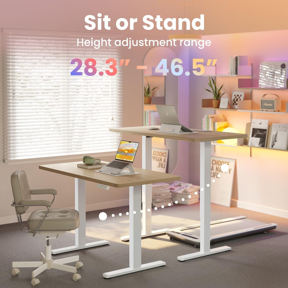 32" Small Electric Standing Desk Adjustable Height, 4 Memory Height Settings,...
