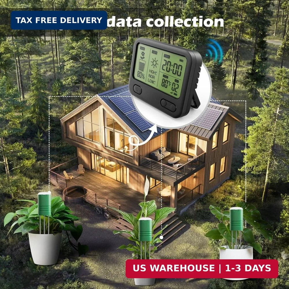 VODESON Soil Moisture Meter for Plants, Multi-Zone Wireless Soil Test Kit & Soil