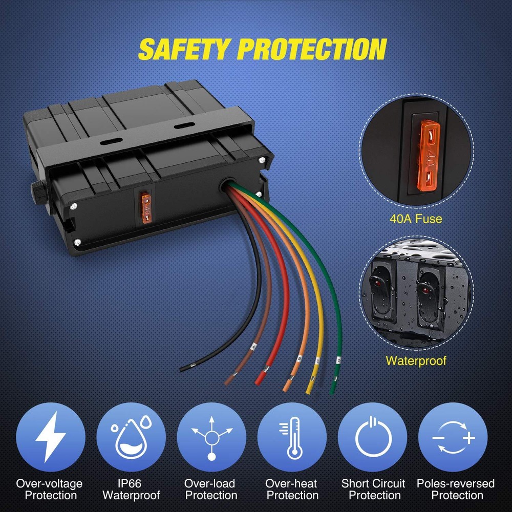 Nilight 4 Gang Rocker Switch Box SPST Toggle Switch Panel Switch Panel