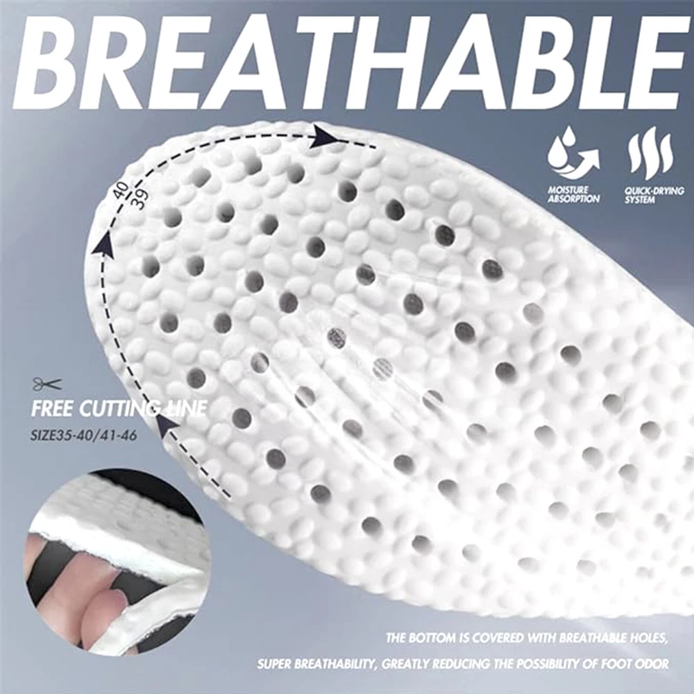 Memory Foam Shoe Insoles Shock Absorption Inserts Cushion Replacement Insoles