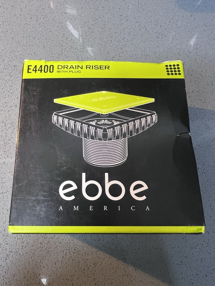 Ebbe E4400 Drain Riser with Plug + Ebbe Pro E4404 Square Drain Cover Brushed Nic