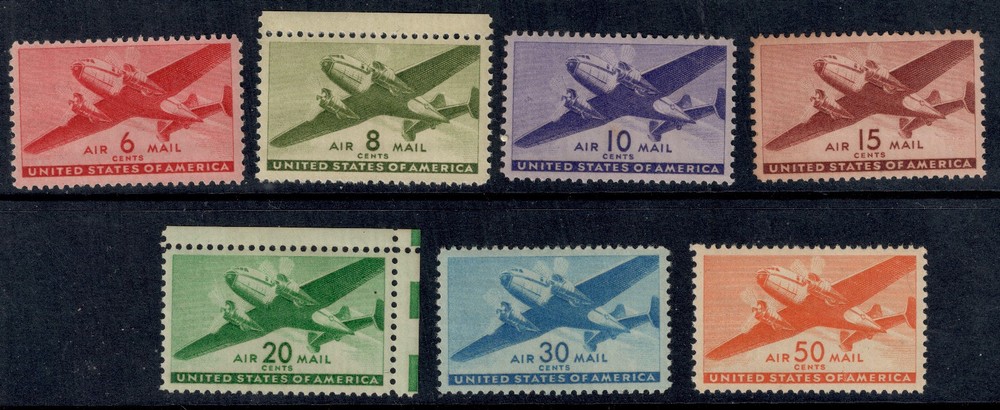 Scott #C25-31 1941 Transport Complete Mint Hinged