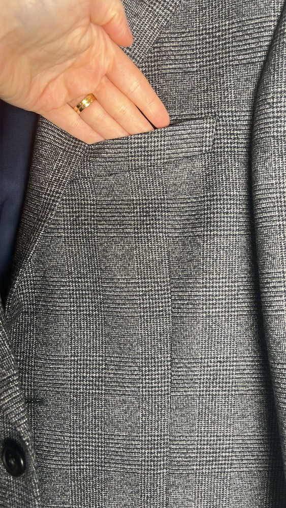 CHOICE - MEN'S CHECKED BLAZER - 38 REGULAR -GREY