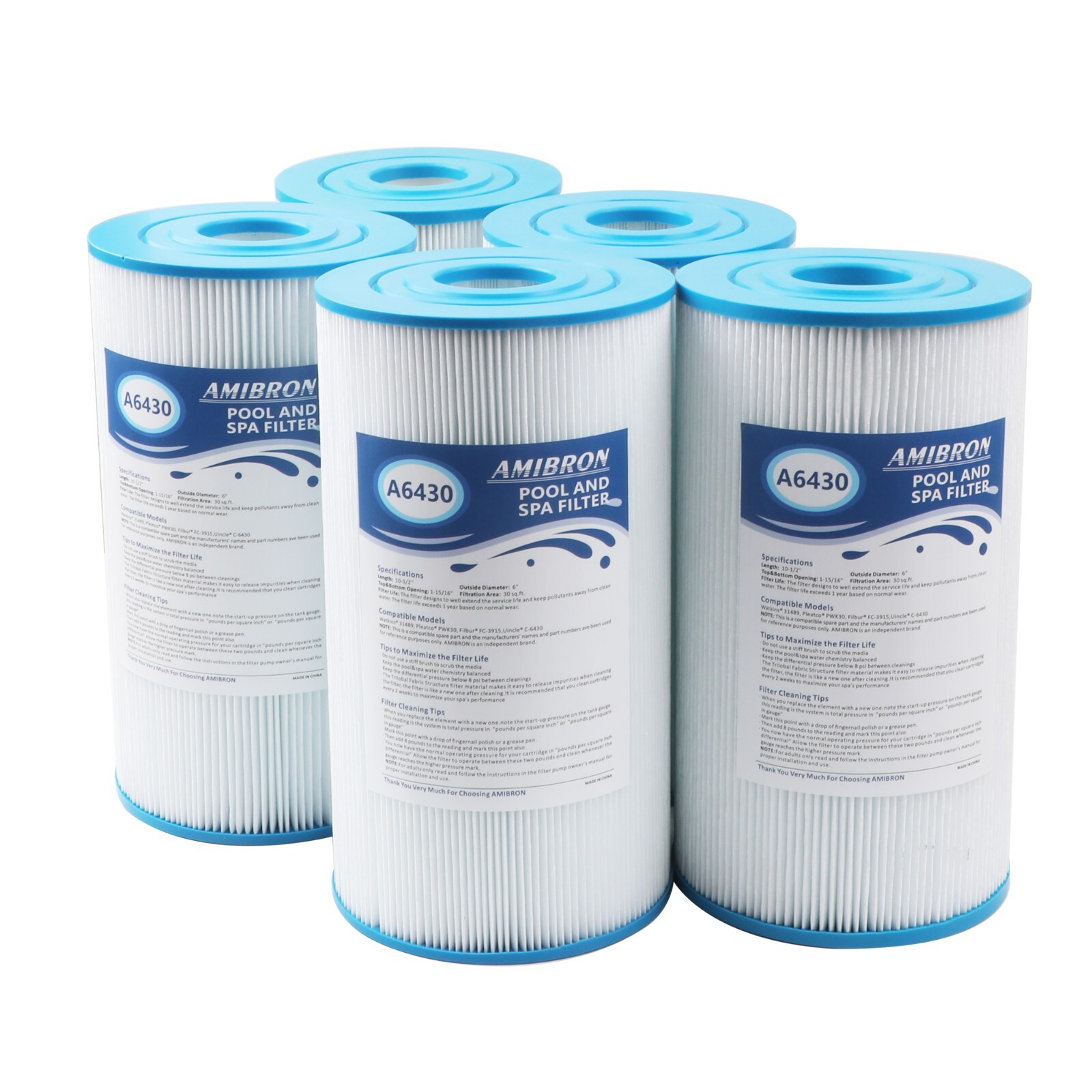 AmiBron PWK30 Hot Springs Spa Filter Replaces for Watkins 31489,C-6430,5PACK