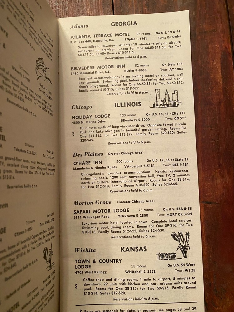 Vintage 1960-61 Master Hosts Hotel Directory