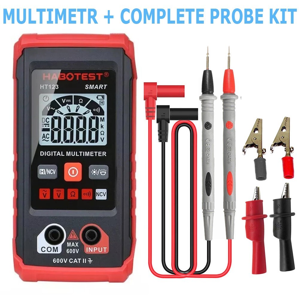 Digital Multimeter Voltmeter AC DC Volt Meter Ohmmeter Auto Range Tester w/Light