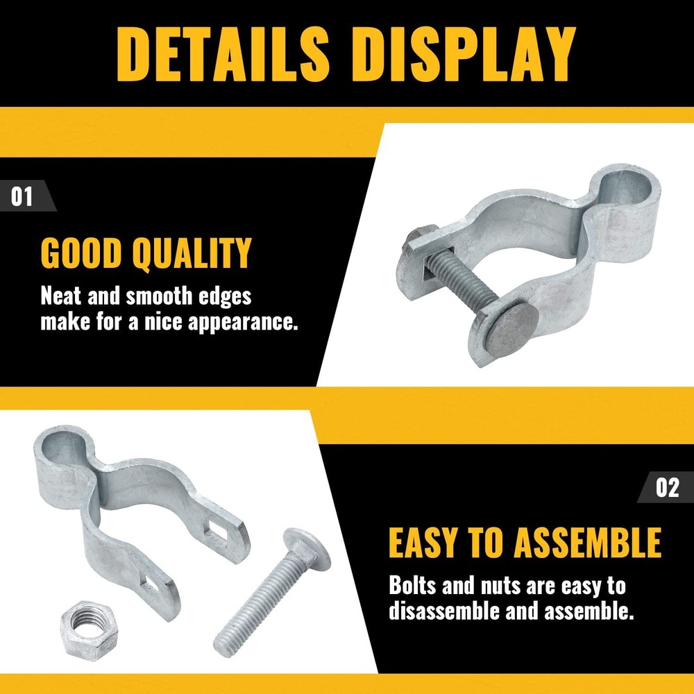 VIVIDA 1-3/8" Chain Link Female Gate Hinge, Galvanized Gate Post Hinge, for 1...