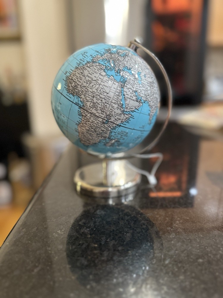 Pastel Blue Glossy Desktop World Globe