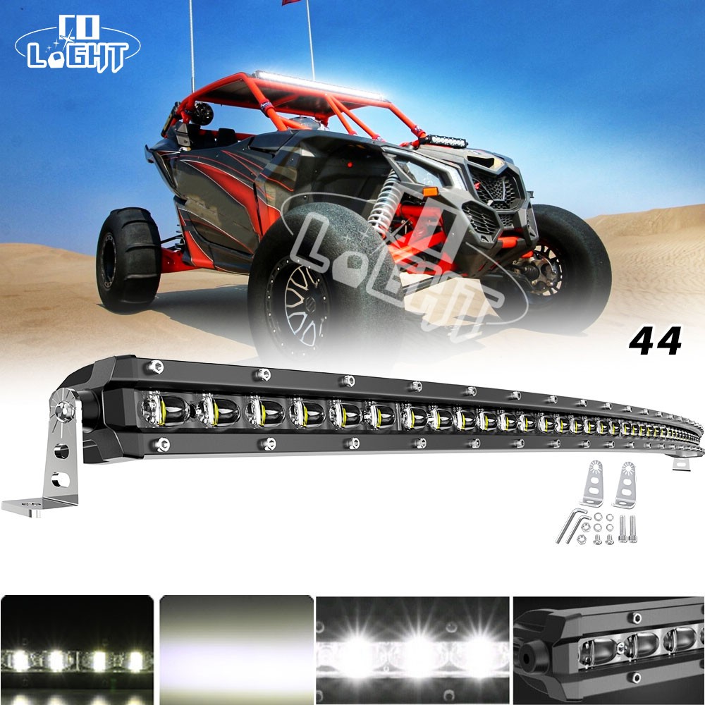 Ultra Slim 44"inch Curved LED Light Bar Offroad For Can-Am Maverick X3 UTV 42"