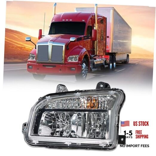 Chrome Headlights Fits Kenworth T880 2014-2023 Replace driver side left