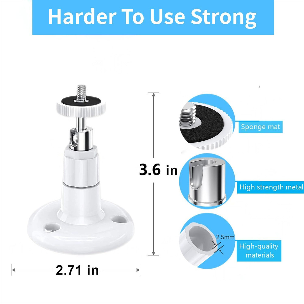 2 Pack Adjustable Ceiling Wall Mount Kit for Plug-In Ring HD Security Camera&Sti