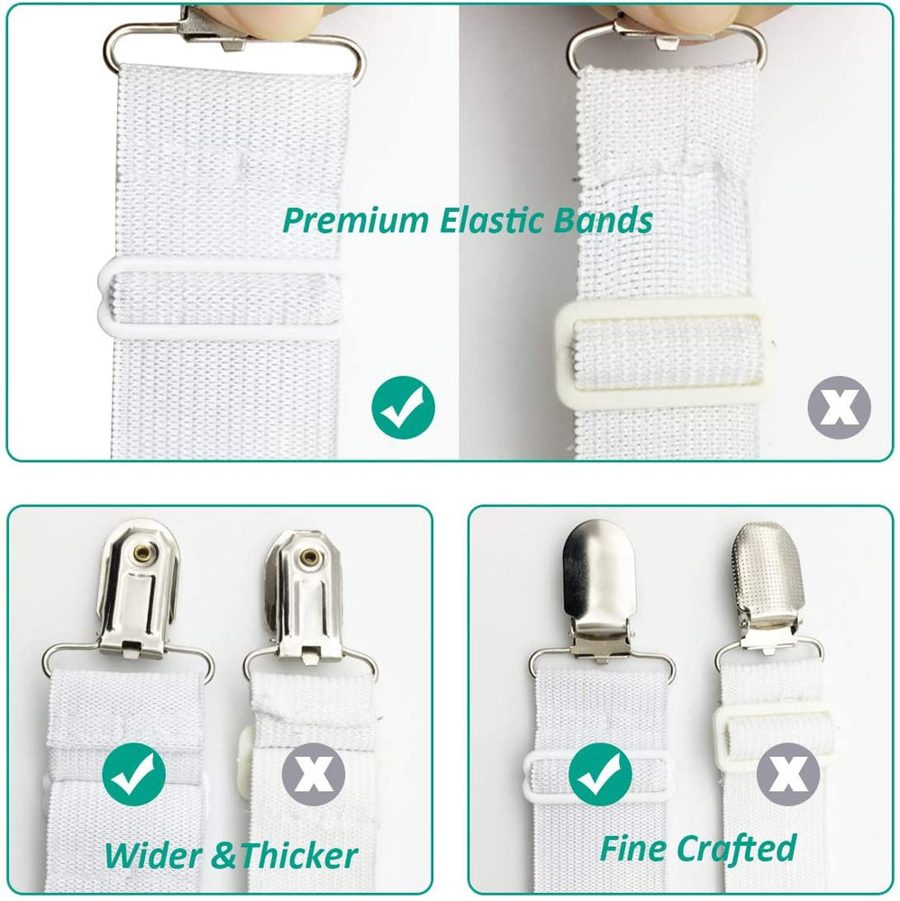 Bed Sheet Holder Straps Fitted Sheet Keepers Bedsheet Holders Fasteners - Elasti