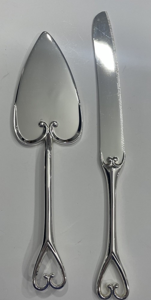 Wedding Cake Knife and Server Set Silver Plated