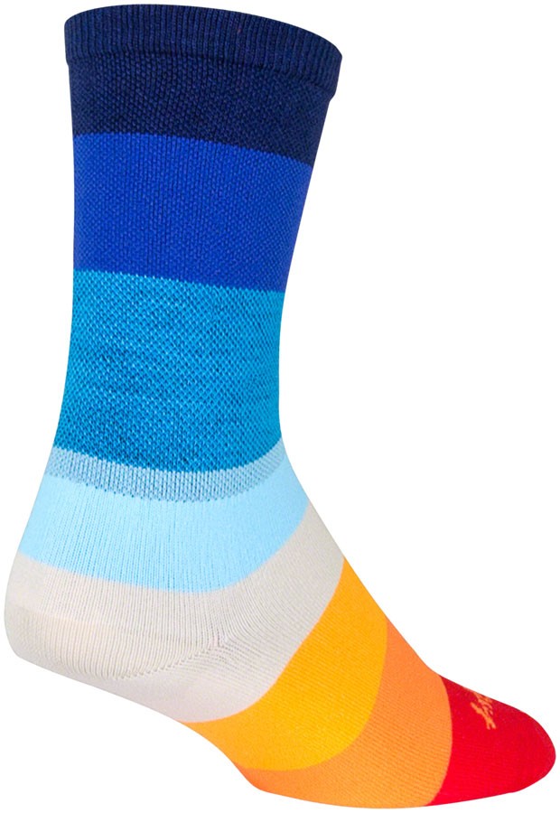 SockGuy Crew 70's Multi Color Stripes Socks Small/Medium