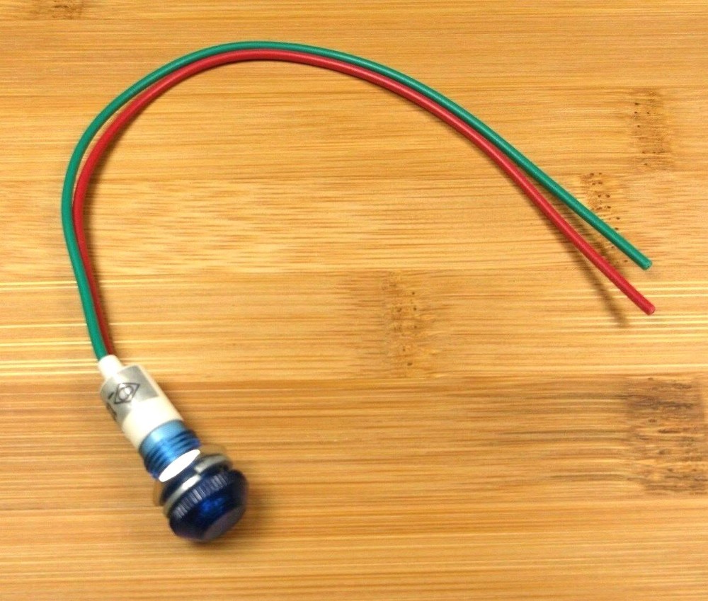 BBT 12 VDC Waterproof Blue LED Low-Profile Indicator Light