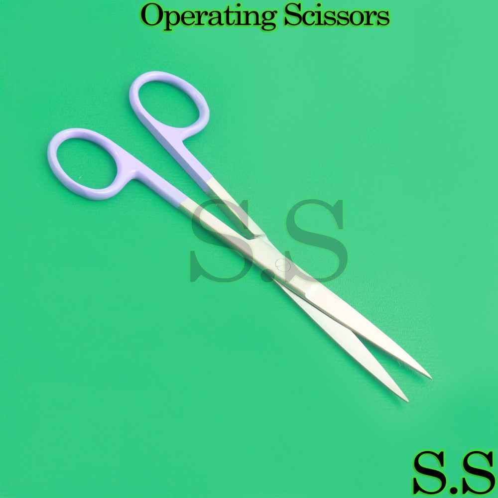 New Operating Scissors Purple Color Handle 5.5" Straight Sharp/Sharp Surgiacl