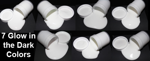 Glow in the Dark Aqua, Green, Blue, Purple, Red, White, Orange, great for Bongs