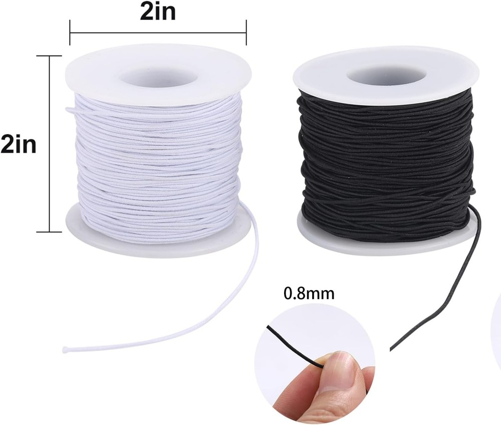 Stretchy String for Bracelets, 2 Rolls (1.0mm) 330 Feet Sturdy Elastic String C