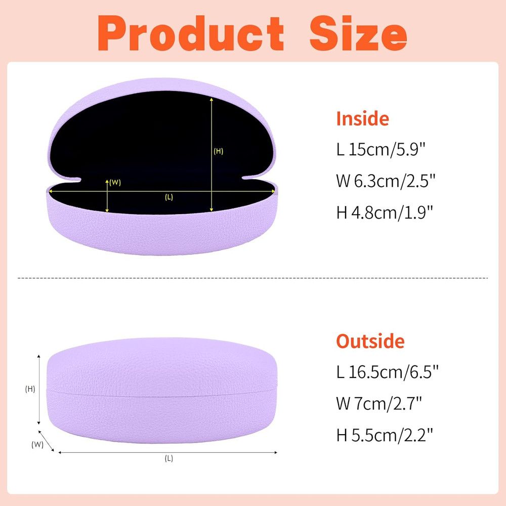 4 PACK Extra Large Hard Shell Eyeglasses Case, Protective Case For Eyeglasses an