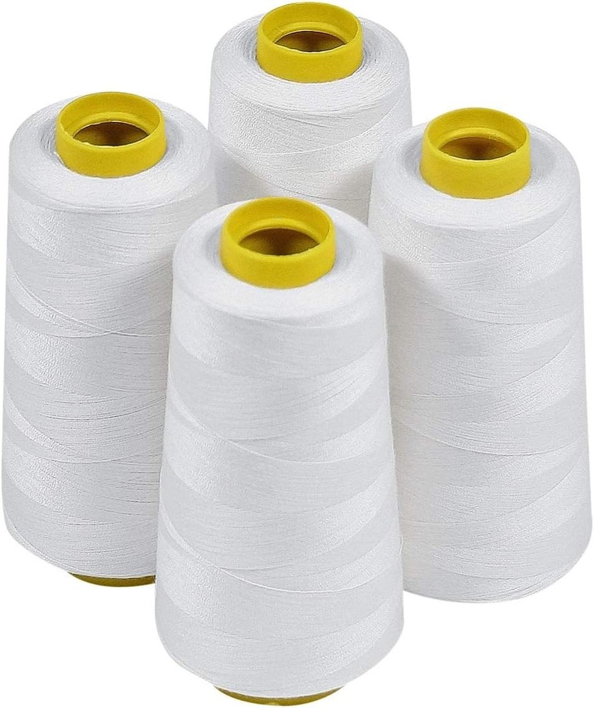 Polyester sewing thread cones quilting serger white 4 pack