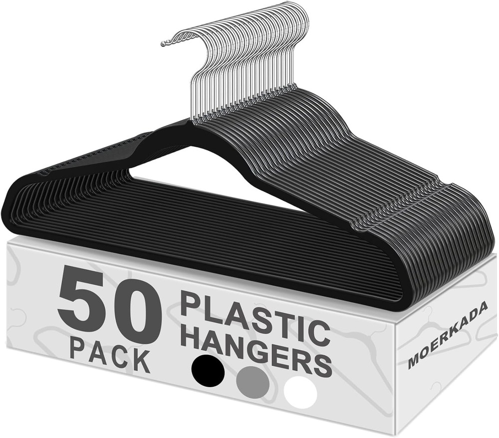 Hanrs, Ultra-Thin Plastic Clothes Hanrs - Space-Saving Slim Hanrs