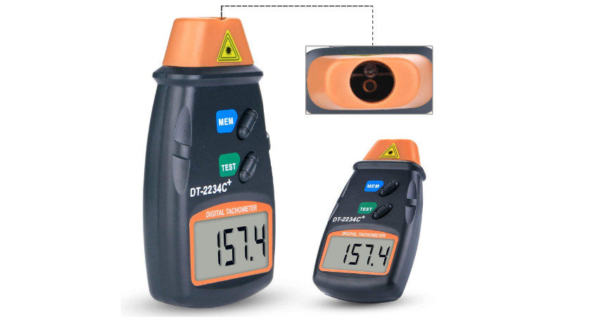 Automatic Switch Over Non Contact Laser Tachometer Digital Photo Small Engine