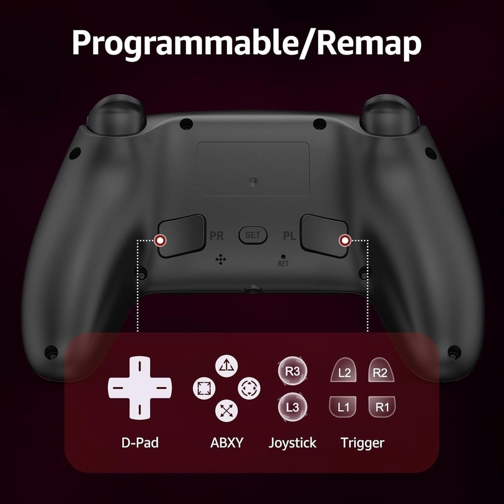 Programmable PS5/PC Game Controller with Hall Effect Joystick & Built-In Speaker