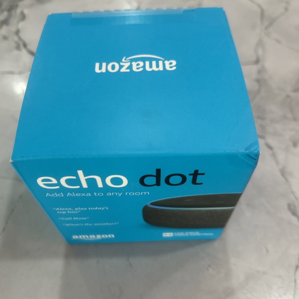 Amazon Echo Dot (3rd Generation) Smart Speaker - Charcoal, New Factory Sealed