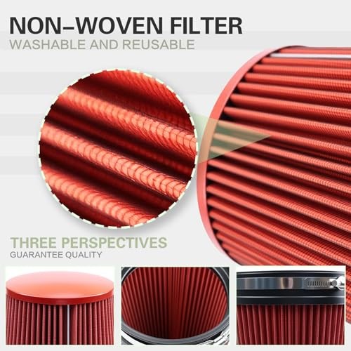 Fiber 6" Cold Air Intake Filter () 260MM RED