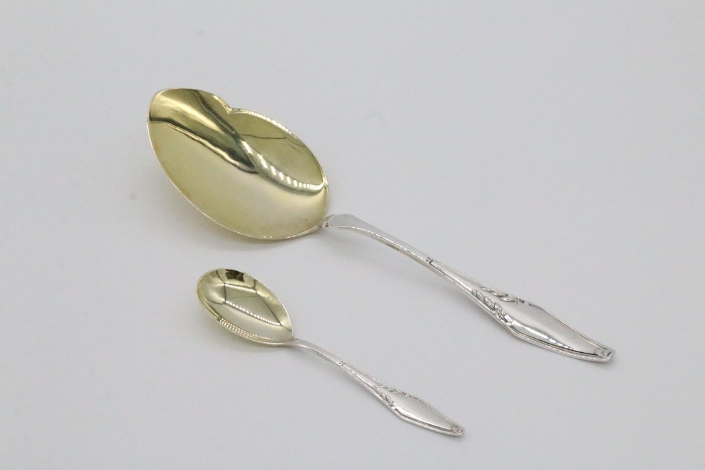 Herm. Jurgens 800 Silver Ice Cream Set