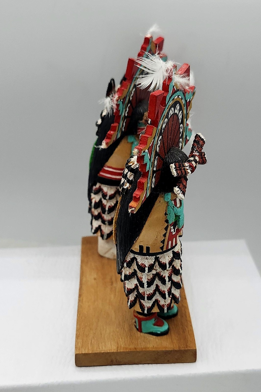 Vtg Wood Native American Hopi Salako Taka & Mana Kachina Figures M. Poseyesva Jr
