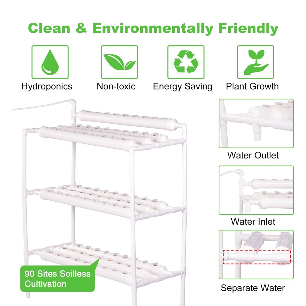 Hydroponic Site Grow Kit 90 Planting Sites 3 Layer Hydroponics System