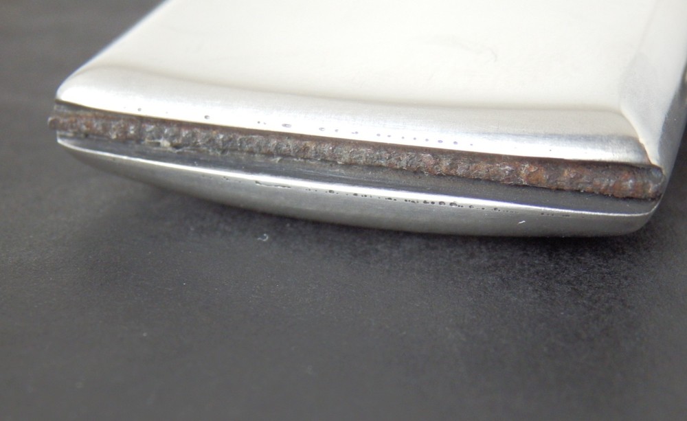 Antique Art Deco Solid Silver Enamel Vesta Case Huntsman Design