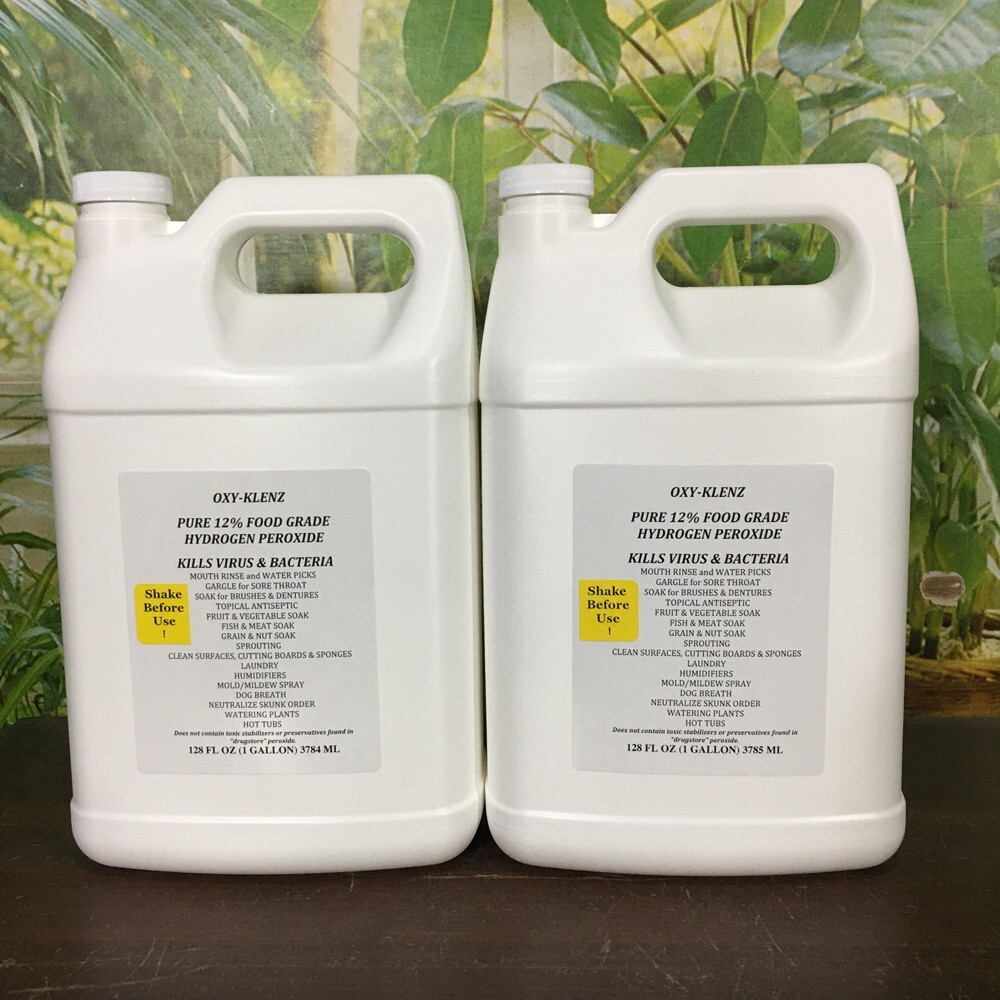 2 Gallons 12% FOOD GRADE HYDROGEN PEROXIDE makes 8 Gallons 3%