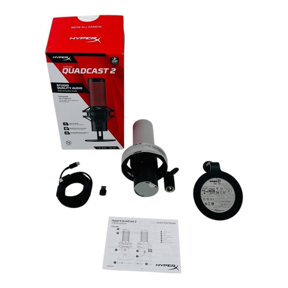 HyperX QuadCast 2 USB Microphone Black for PC Mac PS5 PS4
