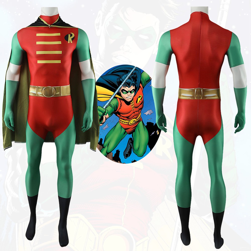 Robin Bodysuit DC Comics Costume Cosplay suit With Cloak